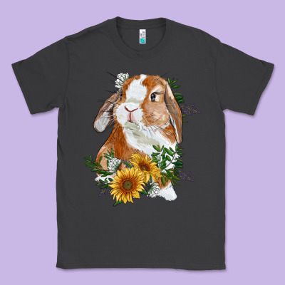 Bunny With Sunflowers Classic Tee Designed By Ranaportraitstore