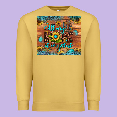 All My Hope Is In Jesus Premium Sweatshirt Designed By Jahusdesignshop