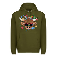 Army Green autism awareness cow Premium Hoodie - MaliasSmallBusiness