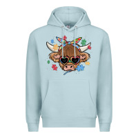 Blue Mist autism awareness cow Premium Hoodie - MaliasSmallBusiness