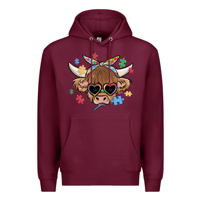 Autism Awareness Cow Premium Hoodie by MaliasSmallBusiness | Teevron