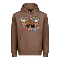Chestnut autism awareness cow Premium Hoodie - MaliasSmallBusiness