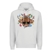 Dove Grey autism awareness cow Premium Hoodie - MaliasSmallBusiness