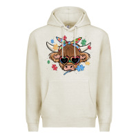 Oatmeal Heather autism awareness cow Premium Hoodie - MaliasSmallBusiness