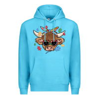 Ocean Blue autism awareness cow Premium Hoodie - MaliasSmallBusiness