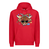 Red autism awareness cow Premium Hoodie - MaliasSmallBusiness