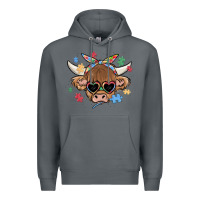 Rock autism awareness cow Premium Hoodie - MaliasSmallBusiness