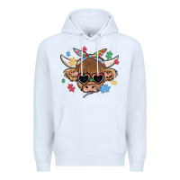 White autism awareness cow Premium Hoodie - MaliasSmallBusiness