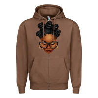 Chestnut afro woman with bantu knots Zipper Hoodie - texasbilliewilder