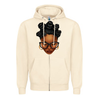 Afro Woman With Bantu Knots Zipper Hoodie | Teevron