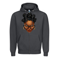 Smoke afro woman with bantu knots Zipper Hoodie - texasbilliewilder