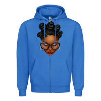 True Royal afro woman with bantu knots Zipper Hoodie - texasbilliewilder