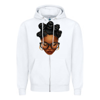 White afro woman with bantu knots Zipper Hoodie - texasbilliewilder