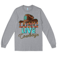 Heather Grey long live cowboys Long Sleeve Tee - texasbilliewilder
