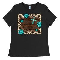 Black gemstone cross mousepad Ladies Tee - BarkalooDesign