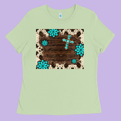 Gemstone Cross Mousepad Ladies Tee Designed By Barkaloodesign