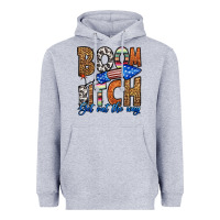 Heather Grey boom bitch get out the way Heavyweight Hoodie - HRA Design Shop
