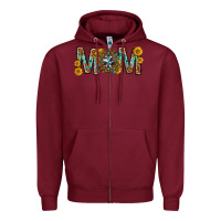 Burgundy mom with aztec mothers day Zipper Hoodie - texasbilliewilder