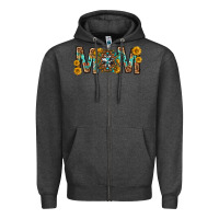 Charcoal Heather mom with aztec mothers day Zipper Hoodie - texasbilliewilder