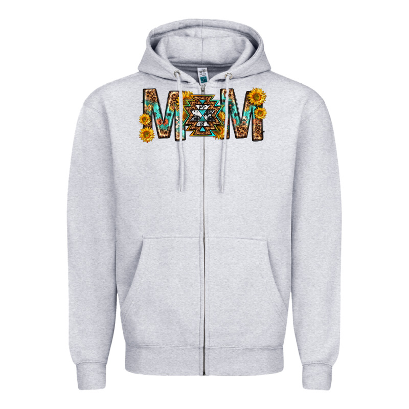 Mom With Aztec Mothers Day Zipper Hoodie by texasbilliewilder | Teevron