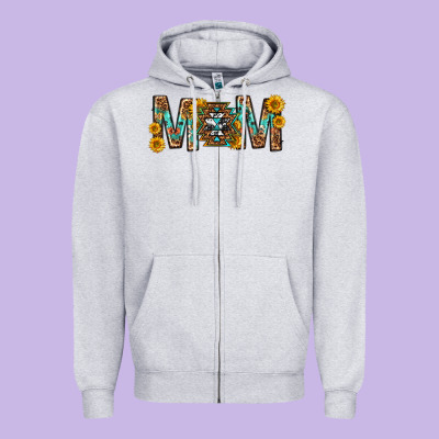 Mom With Aztec Mothers Day Zipper Hoodie Designed By Texasbilliewilder