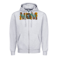 Heather Grey mom with aztec mothers day Zipper Hoodie - texasbilliewilder