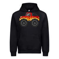Black monster truck with flames Urban Hoodie - MaliasSmallBusiness