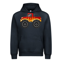 Navy monster truck with flames Urban Hoodie - MaliasSmallBusiness