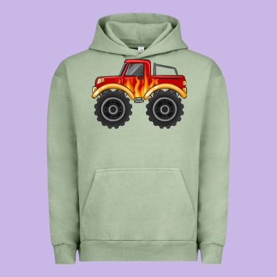 Monster Truck With Flames Urban Hoodie Designed By Maliassmallbusiness