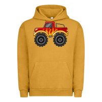 Pigment Peanut Butter monster truck with flames Urban Hoodie - MaliasSmallBusiness