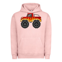Pigment Salmon monster truck with flames Urban Hoodie - MaliasSmallBusiness