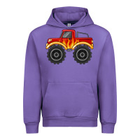 Tulip monster truck with flames Urban Hoodie - MaliasSmallBusiness