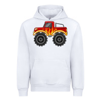 White monster truck with flames Urban Hoodie - MaliasSmallBusiness