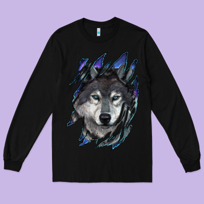 Long Sleeve Tee Wolf scratch mark