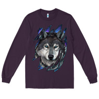 Plum Wolf scratch mark Long Sleeve Tee - RanaPortraitStore