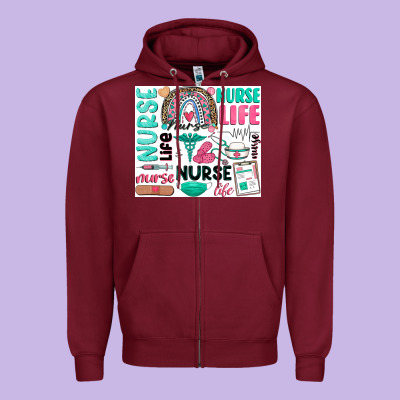 Nurse Life Zipper Hoodie Designed By Zillion Design Studio