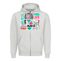 Dove Grey nurse life Zipper Hoodie - Zillion Design Studio
