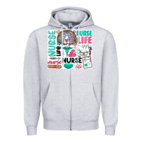 Heather Grey nurse life Zipper Hoodie - Zillion Design Studio