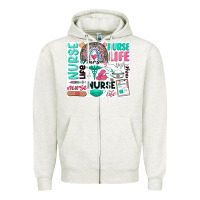 Oatmeal Heather nurse life Zipper Hoodie - Zillion Design Studio