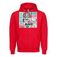 Red nurse life Zipper Hoodie - Zillion Design Studio