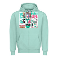 Seafoam nurse life Zipper Hoodie - Zillion Design Studio