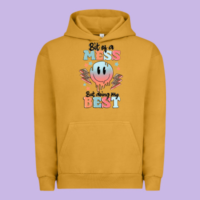 Bit Of A Mess But Doing My Best Urban Hoodie Designed By Maliassmallbusiness