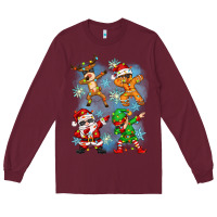 Burgundy dabbing christmas Long Sleeve Tee - Zillion Design Studio