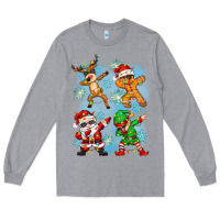 Heather Grey dabbing christmas Long Sleeve Tee - Zillion Design Studio