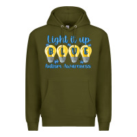 Army Green light it up Premium Hoodie - MaliasSmallBusiness
