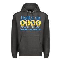 Charcoal Heather light it up Premium Hoodie - MaliasSmallBusiness