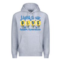 Heather Grey light it up Premium Hoodie - MaliasSmallBusiness