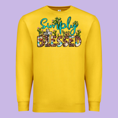 Simply Blessed Premium Sweatshirt Designed By Jahusdesignshop