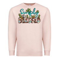 Pale Pink simply blessed Premium Sweatshirt - JahusDesignShop