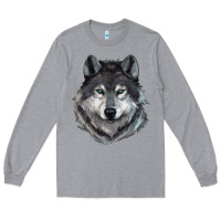 Heather Grey Wolf Long Sleeve Tee - RanaPortraitStore